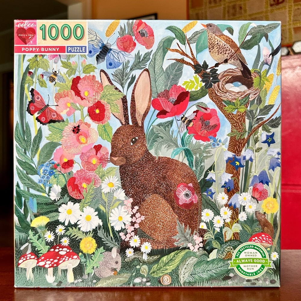 eeBoo Poppy Bunny puzzle - 1000 piece